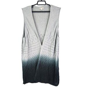 Womens Cato Open Knit Gray Ombre Cardigan Sweater Sleeveless Plus Size 22/24W